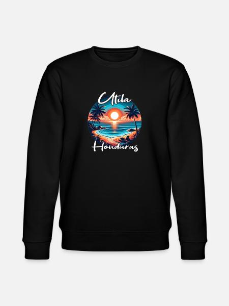 Sunset in Utila, Honduras - Stanley/Stella CHANGER Unisex Organic Sweatshirt - black