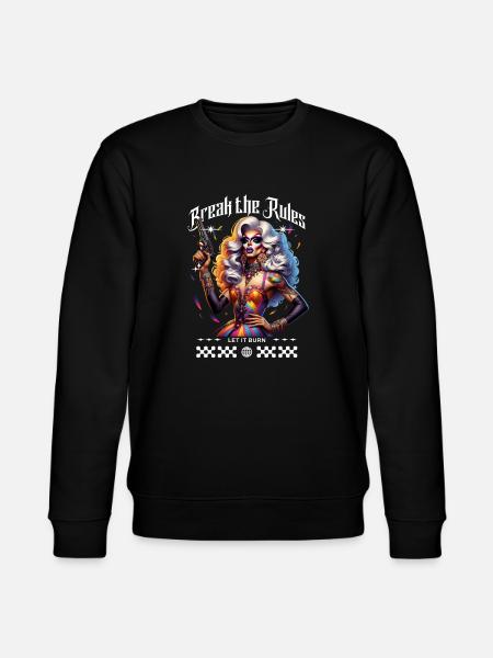 LGBTQ+ Pride: Break The Rules - Stanley/Stella CHANGER Unisex Organic Sweatshirt - black
