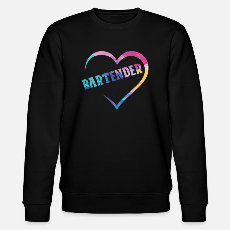 Bartender Mixologist Heart - Stanley/Stella CHANGER Unisex Organic Sweatshirt - black