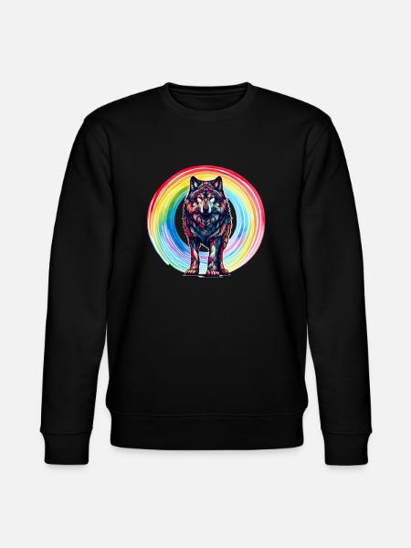 Wolf Wolves Rainbow - Stanley/Stella CHANGER Unisex Organic Sweatshirt - black