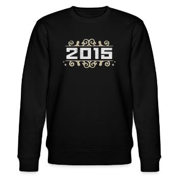 Jahrgang 2015 Retro Geburtstag 2015 Vintage 2015 - Stanley/Stella Unisex Bio-Sweatshirt CHANGER  - Schwarz - Vorne - Nik (191cm) & Marisol (170cm)