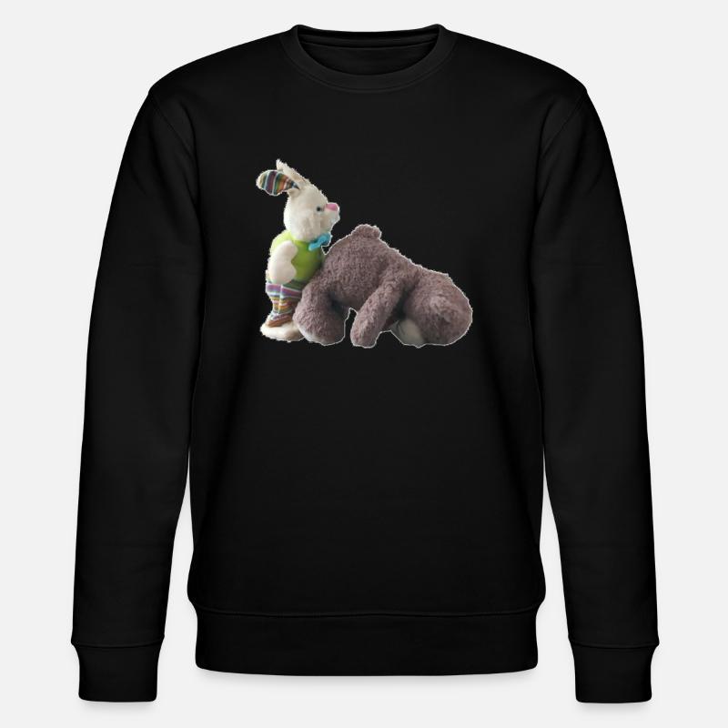 Teddybär Hase - Stanley/Stella Unisex Bio-Sweatshirt CHANGER  - Schwarz