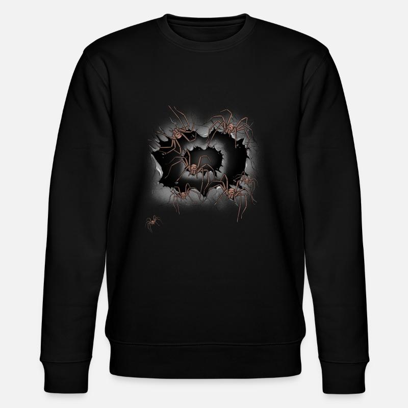 Spinne Spinnen Halloween - Stanley/Stella Unisex Bio-Sweatshirt CHANGER  - Schwarz