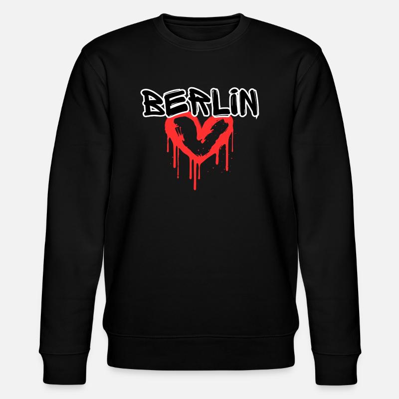 Berlin Graffiti Heart - Stanley/Stella CHANGER Unisex Organic Sweatshirt - black