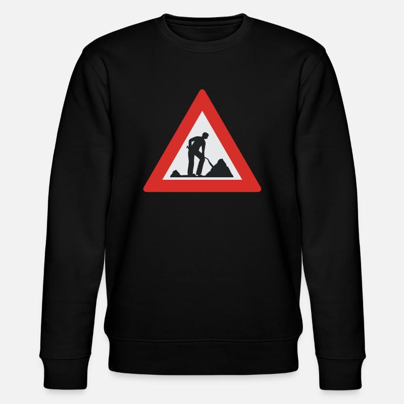 Men at Work Warnung - Stanley/Stella Unisex Bio-Sweatshirt CHANGER  - Schwarz