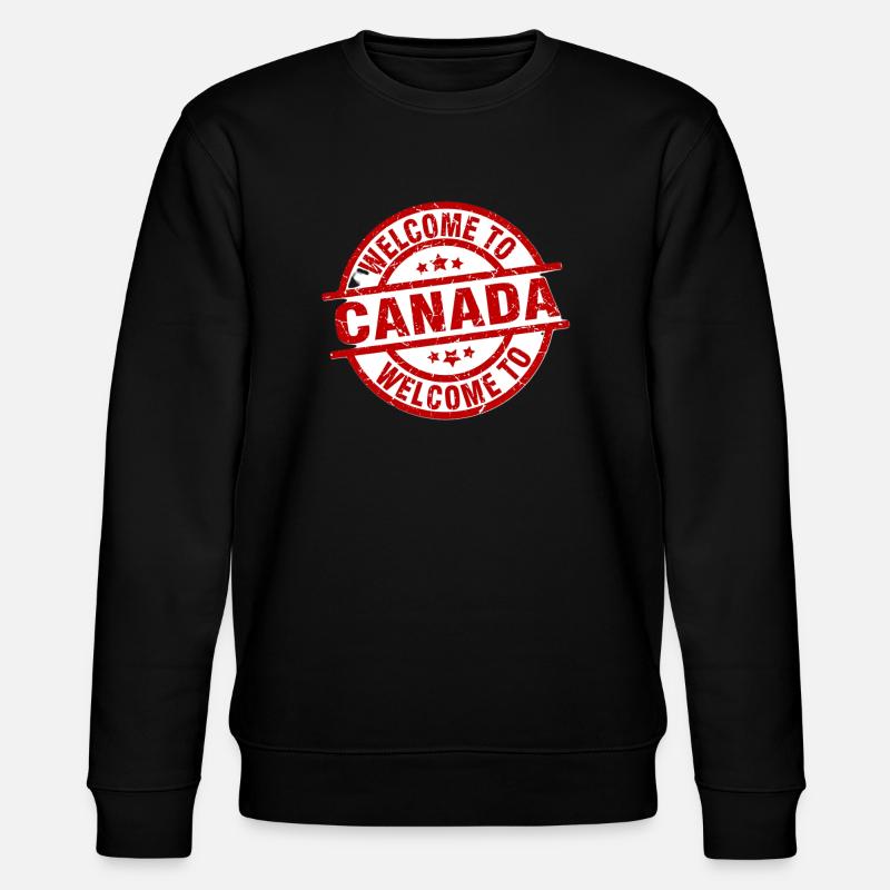 Welcome Canada Stamp free - Stanley/Stella CHANGER Unisex Organic Sweatshirt - black