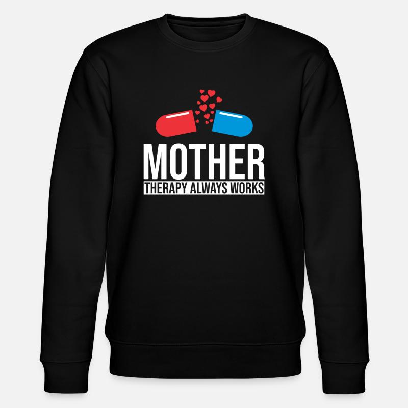 Muttertherapie funktioniert immer - Stanley/Stella Unisex Bio-Sweatshirt CHANGER  - Schwarz