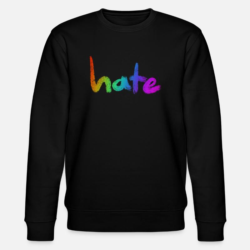 Hate Text Rainbow - Stanley/Stella CHANGER Unisex Organic Sweatshirt - black