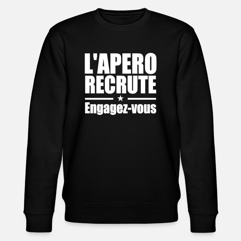 L'apéro recrute Engagez-vous - Sweat bio CHANGER Stanley/Stella Unisexe - noir
