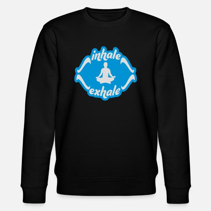 inhale exhale yoga Zitat - Stanley/Stella Unisex Bio-Sweatshirt CHANGER  - Schwarz