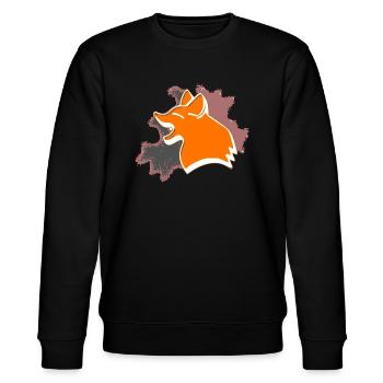 Foxy der glückliche Fuchs - Stanley/Stella Unisex Bio-Sweatshirt CHANGER  - Schwarz - Vorne - Nik (191cm) & Marisol (170cm)