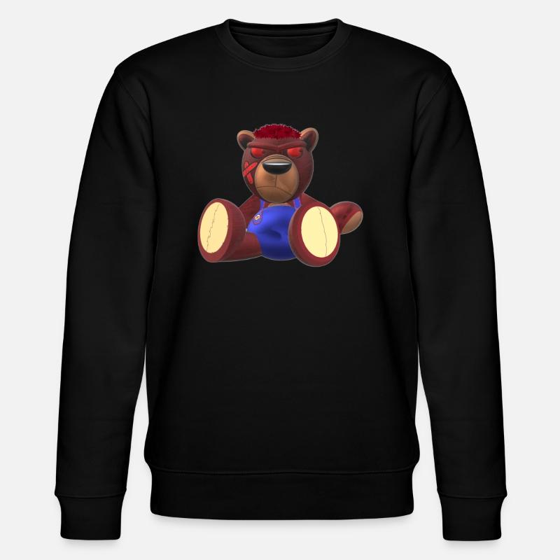 Creepy Teddy Natural - Stanley/Stella Unisex Bio-Sweatshirt CHANGER  - Schwarz
