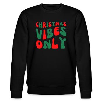 Christmas Vibes Only - Stanley/Stella CHANGER Unisex Organic Sweatshirt - black - Front - Nik (191cm) & Marisol (170cm)
