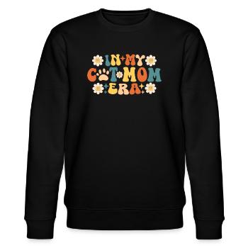 In der Ära meiner Katzenmama - Stanley/Stella Unisex Bio-Sweatshirt CHANGER  - Schwarz - Vorne - Nik (191cm) & Marisol (170cm)