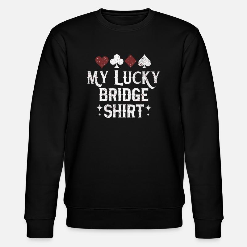 Bridge Card Game Gift - Stanley/Stella CHANGER Unisex Organic Sweatshirt - black