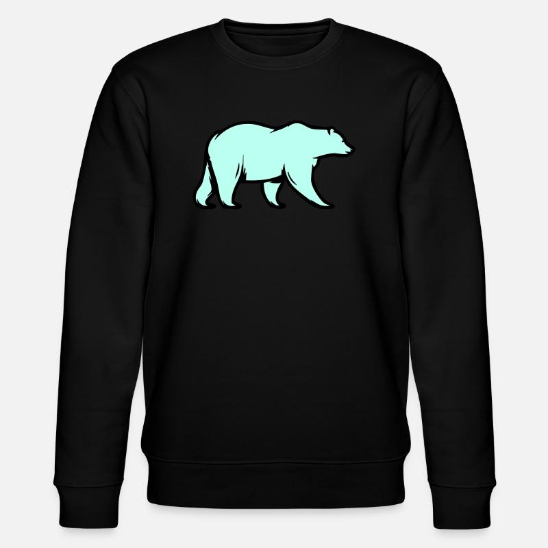 Eisbär - Stanley/Stella Unisex Bio-Sweatshirt CHANGER  - Schwarz