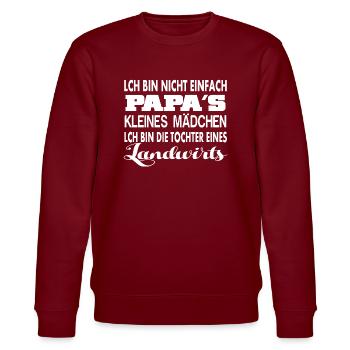 Landwirt Tochter - Stanley/Stella Unisex Bio-Sweatshirt CHANGER  - Burgunderrot - Vorne - Nik (191cm) & Marisol (170cm)