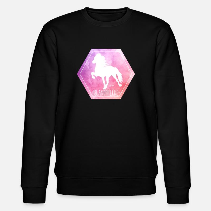 Islandpferd "Hexagon" - Stanley/Stella Unisex Bio-Sweatshirt CHANGER  - Schwarz