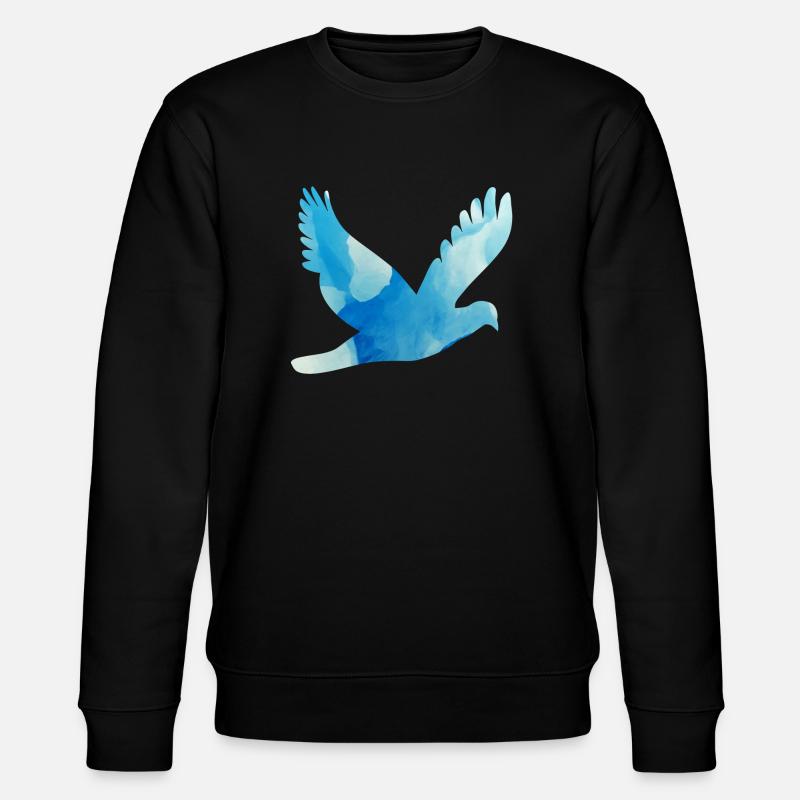 Friedenstaube in Eisblau - Stanley/Stella Unisex Bio-Sweatshirt CHANGER  - Schwarz