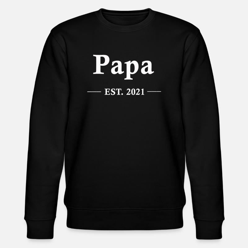 Lustige freche originelle werdende Papa Vatertag - Stanley/Stella Unisex Bio-Sweatshirt CHANGER  - Schwarz