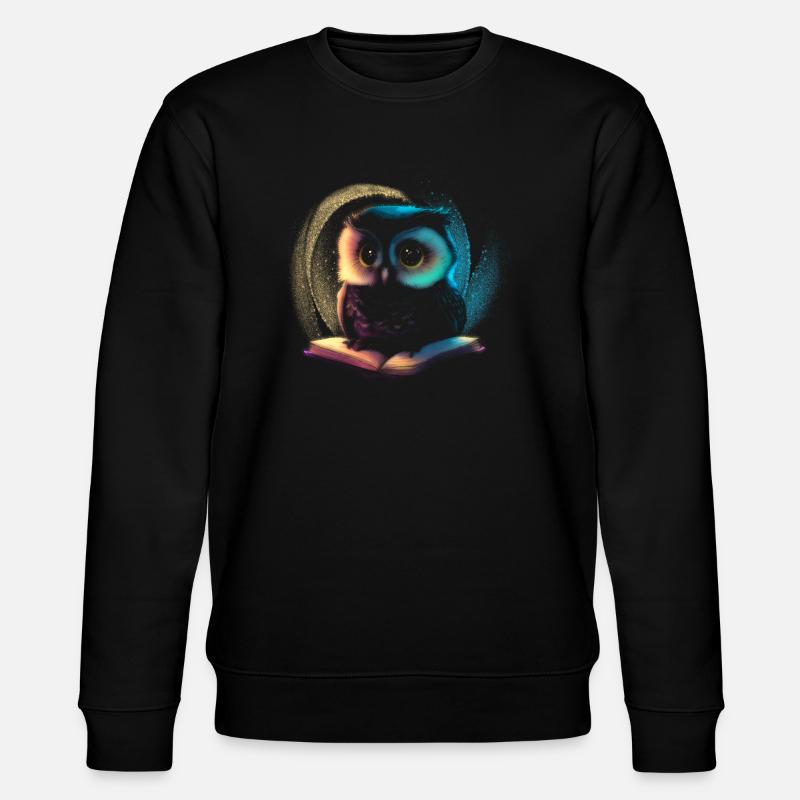 niedliche Tiereule - Stanley/Stella Unisex Bio-Sweatshirt CHANGER  - Schwarz