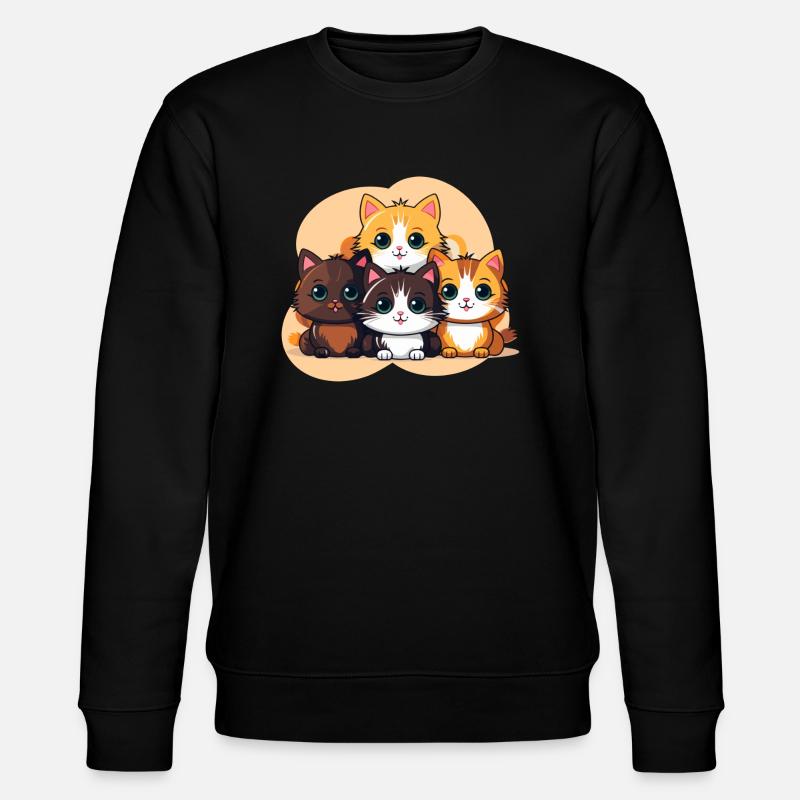 Entzückende Kätzchen - Stanley/Stella Unisex Bio-Sweatshirt CHANGER  - Schwarz