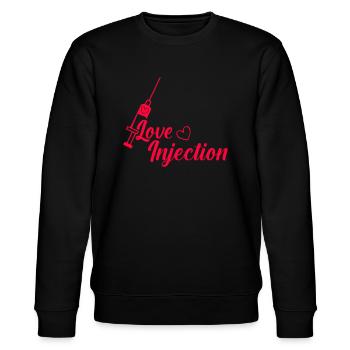 love injection - Stanley/Stella Unisex Bio-Sweatshirt CHANGER  - Schwarz - Vorne - Nik (191cm) & Marisol (170cm)