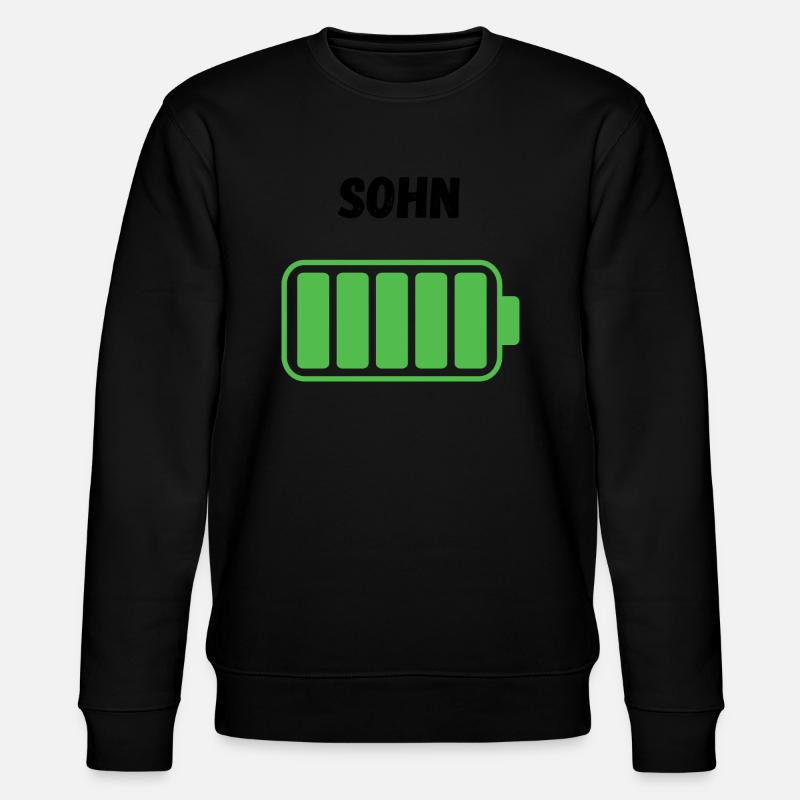 Sohn - Voller Akku - Stanley/Stella Unisex Bio-Sweatshirt CHANGER  - Schwarz