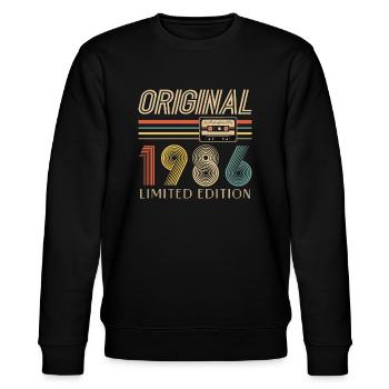 39th Birthday Original 1986 39 Years Old Gift - Stanley/Stella CHANGER Unisex Organic Sweatshirt - black - Front - Nik (191cm) & Marisol (170cm)