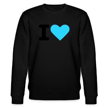 I love - Stanley/Stella Unisex Bio-Sweatshirt CHANGER  - Schwarz - Vorne - Nik (191cm) & Marisol (170cm)