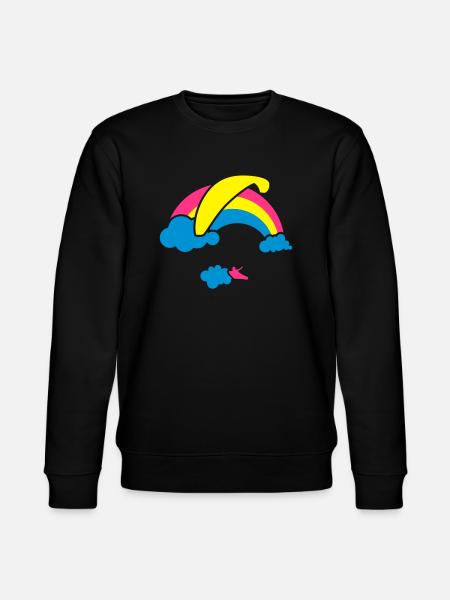 Rainbow & Clouds Paragliding - Stanley/Stella Unisex Bio-Sweatshirt CHANGER  - Schwarz
