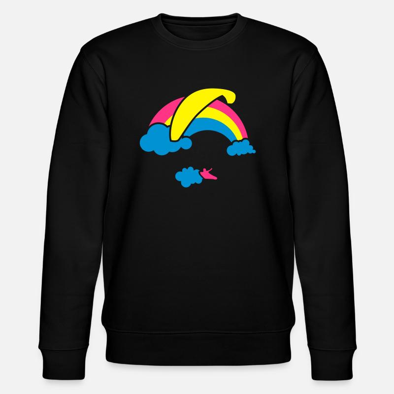 Rainbow & Clouds Paragliding - Stanley/Stella Unisex Bio-Sweatshirt CHANGER  - Schwarz