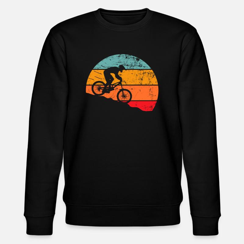 Mountain Biker Downhill Retro - Stanley/Stella CHANGER Unisex Organic Sweatshirt - black