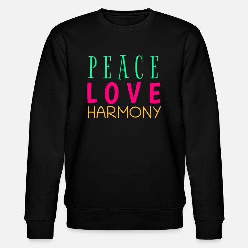 Peace, Love & Harmony - Stanley/Stella Unisex Bio-Sweatshirt CHANGER  - Schwarz