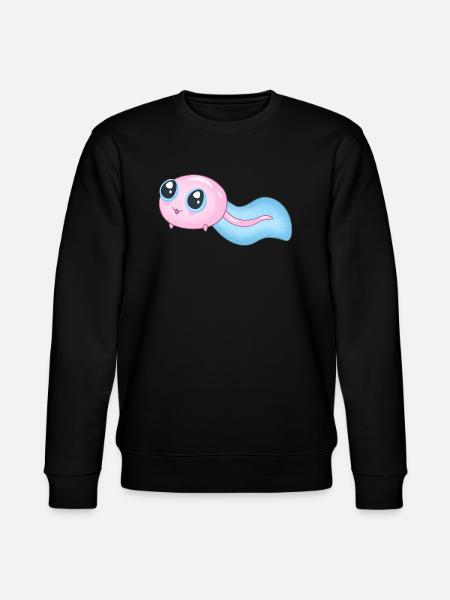 Cute Cyan Tadpole - Stanley/Stella CHANGER Unisex Organic Sweatshirt - black