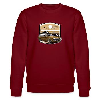 German Classic Car - Stanley/Stella Unisex Bio-Sweatshirt CHANGER  - Burgunderrot - Vorne - Nik (191cm) & Marisol (170cm)