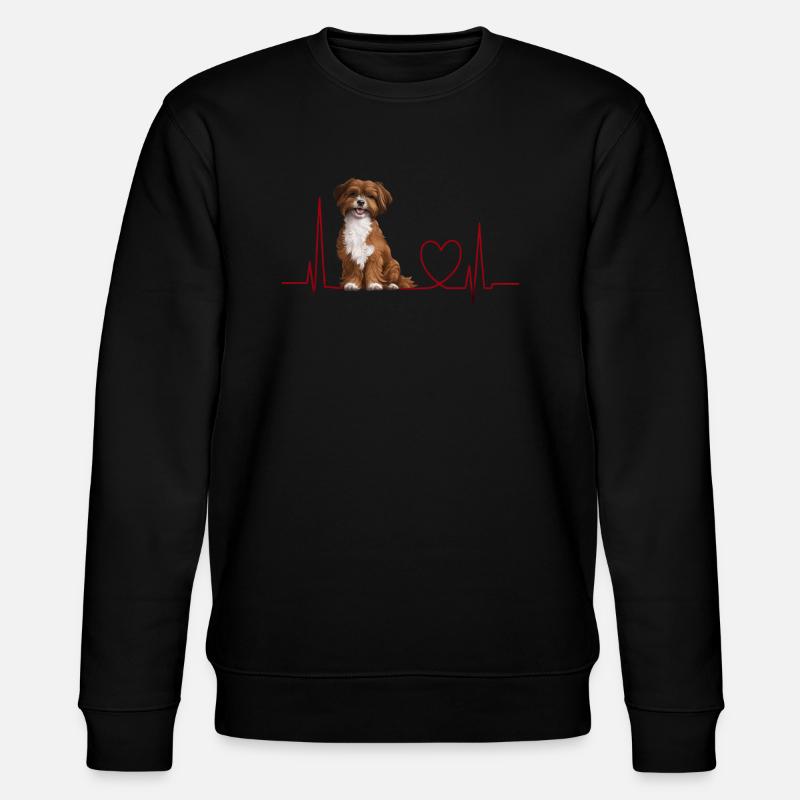 Herzschlag-Geschenk für Hunde - Stanley/Stella Unisex Bio-Sweatshirt CHANGER  - Schwarz