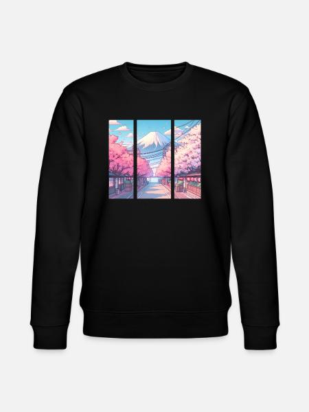 Japanese Cherry Blossom Route - Stanley/Stella CHANGER Unisex Organic Sweatshirt - black