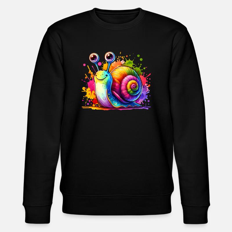 Süße Schnecke Kinder - Stanley/Stella Unisex Bio-Sweatshirt CHANGER  - Schwarz