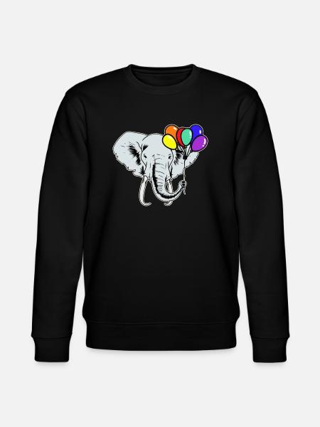 Elefant Regnbue LGBT Elefant Balloner Bøsse - Stanley/Stella økologisk unisex-sweatshirt CHANGER  - sort