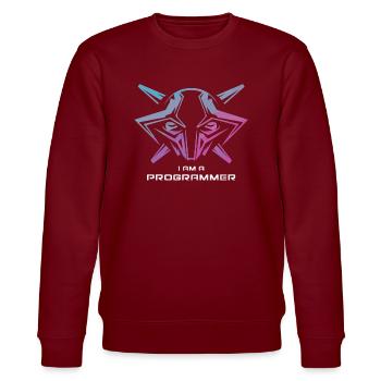 I AM A TECHNICIAN - Stanley/Stella CHANGER Unisex Organic Sweatshirt - burgundy - Front - Nik (191cm) & Marisol (170cm)
