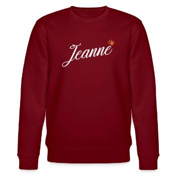Jeanne Nom personnalisé pour femmes enfants bambins - - Sweat bio CHANGER Stanley/Stella Unisexe - bordeaux - Devant - Nik (191cm) & Marisol (170cm)