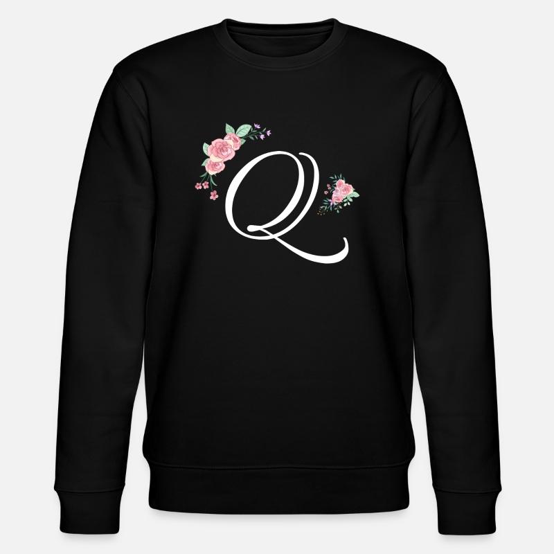Letter q flowers - Stanley/Stella CHANGER Unisex Organic Sweatshirt - black