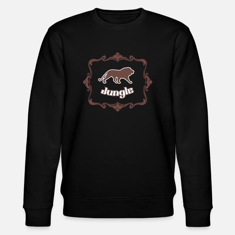 Löwe und Dschungel - Stanley/Stella Unisex Bio-Sweatshirt CHANGER  - Schwarz