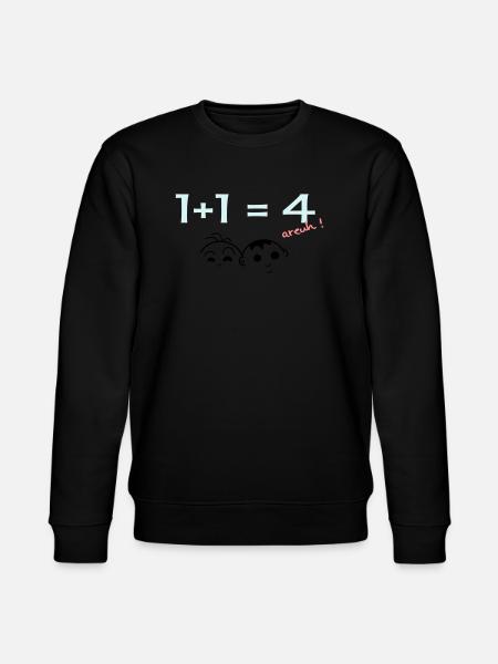 1 + 1 = 4 - Stanley/Stella CHANGER Unisex Organic Sweatshirt - black