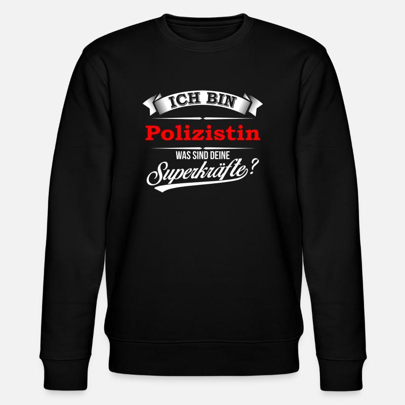 Polizist Polizistin Polizeibeamter Polizeitbeamtin - Stanley/Stella Unisex Bio-Sweatshirt CHANGER  - Schwarz
