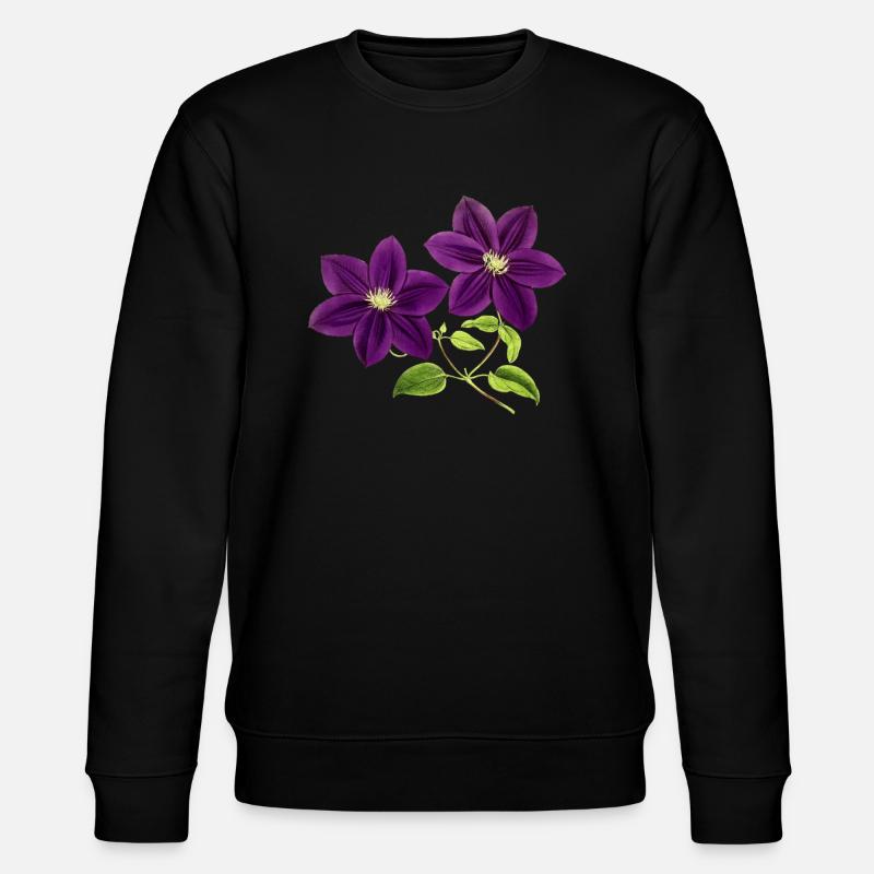 fleurs violettes - Sweat bio CHANGER Stanley/Stella Unisexe - noir