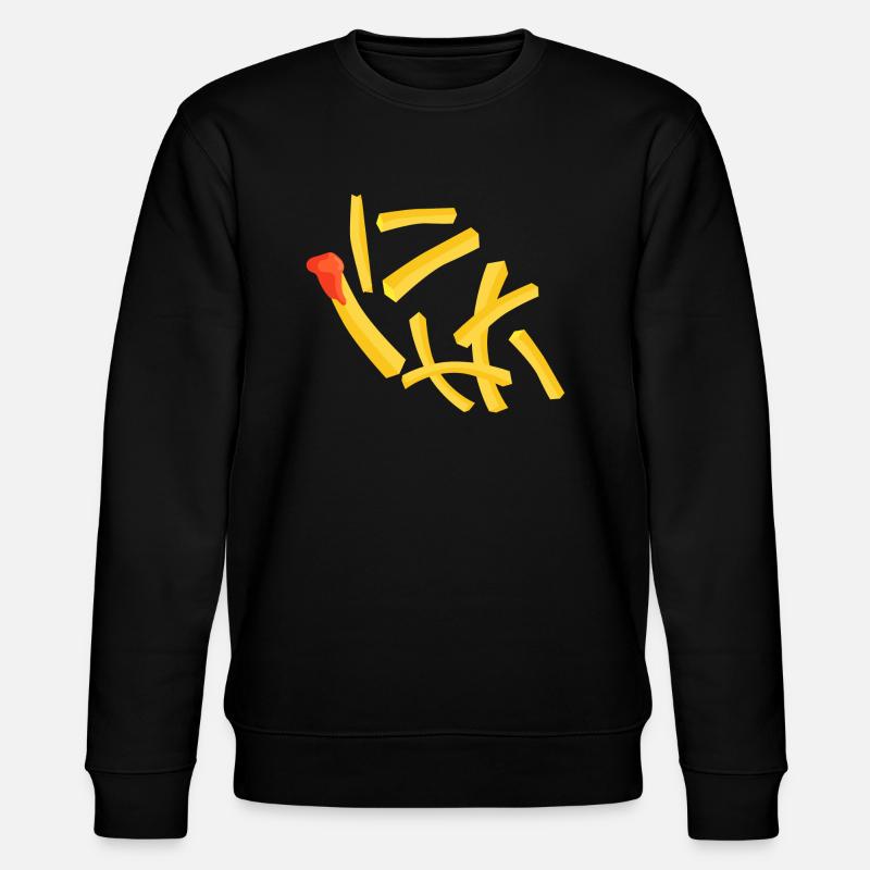Pommes mit Ketchup - Stanley/Stella Unisex Bio-Sweatshirt CHANGER  - Schwarz