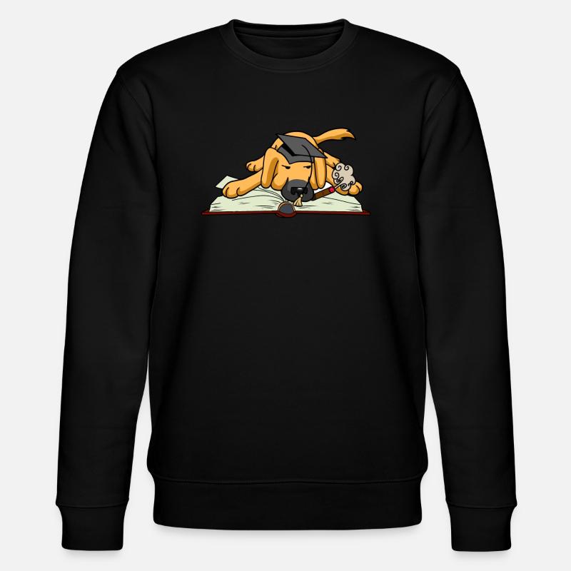 Hund Studerende Study University University Lær bog - Stanley/Stella økologisk unisex-sweatshirt CHANGER  - sort