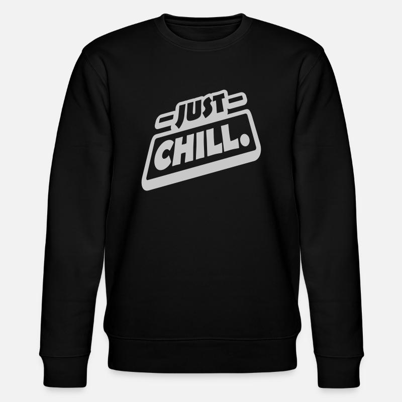 Just Chill Text Logo - Stanley/Stella CHANGER Unisex Organic Sweatshirt - black